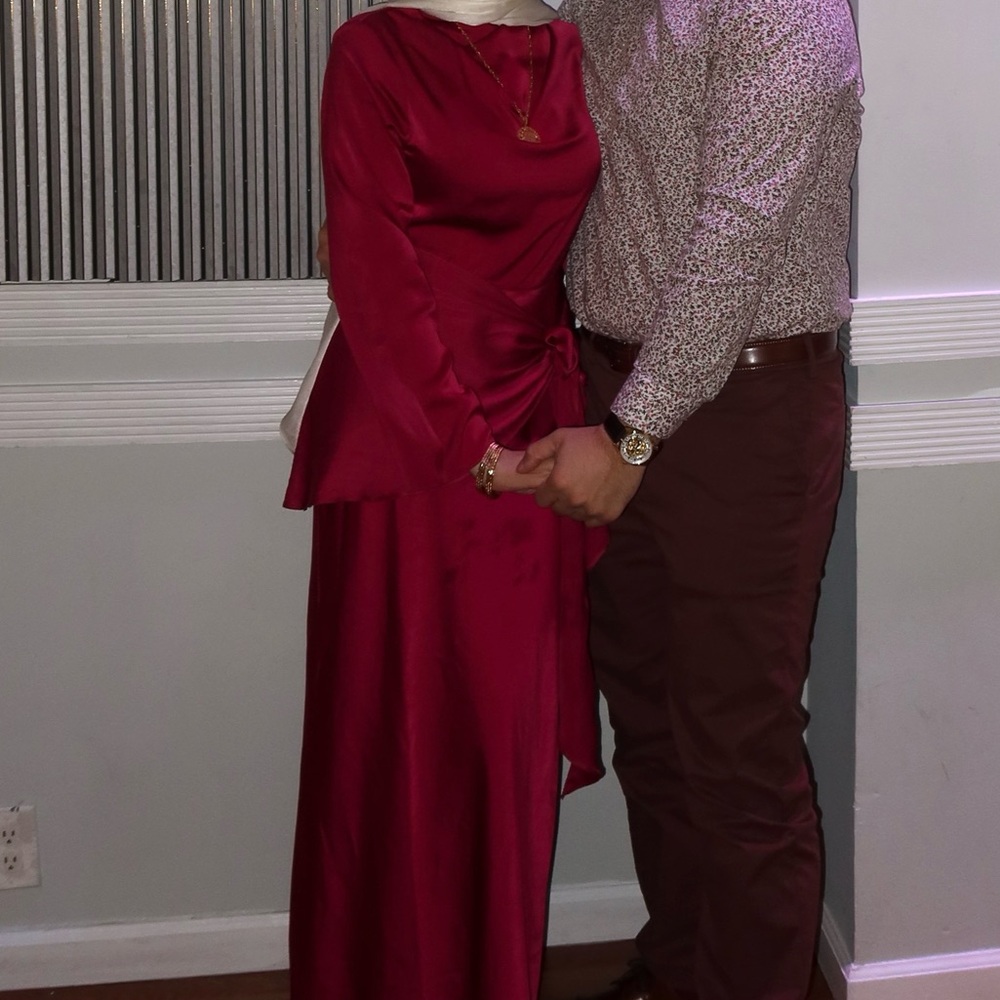 Beautiful ASOS dress worn once. Modest hijabi gown satin dress